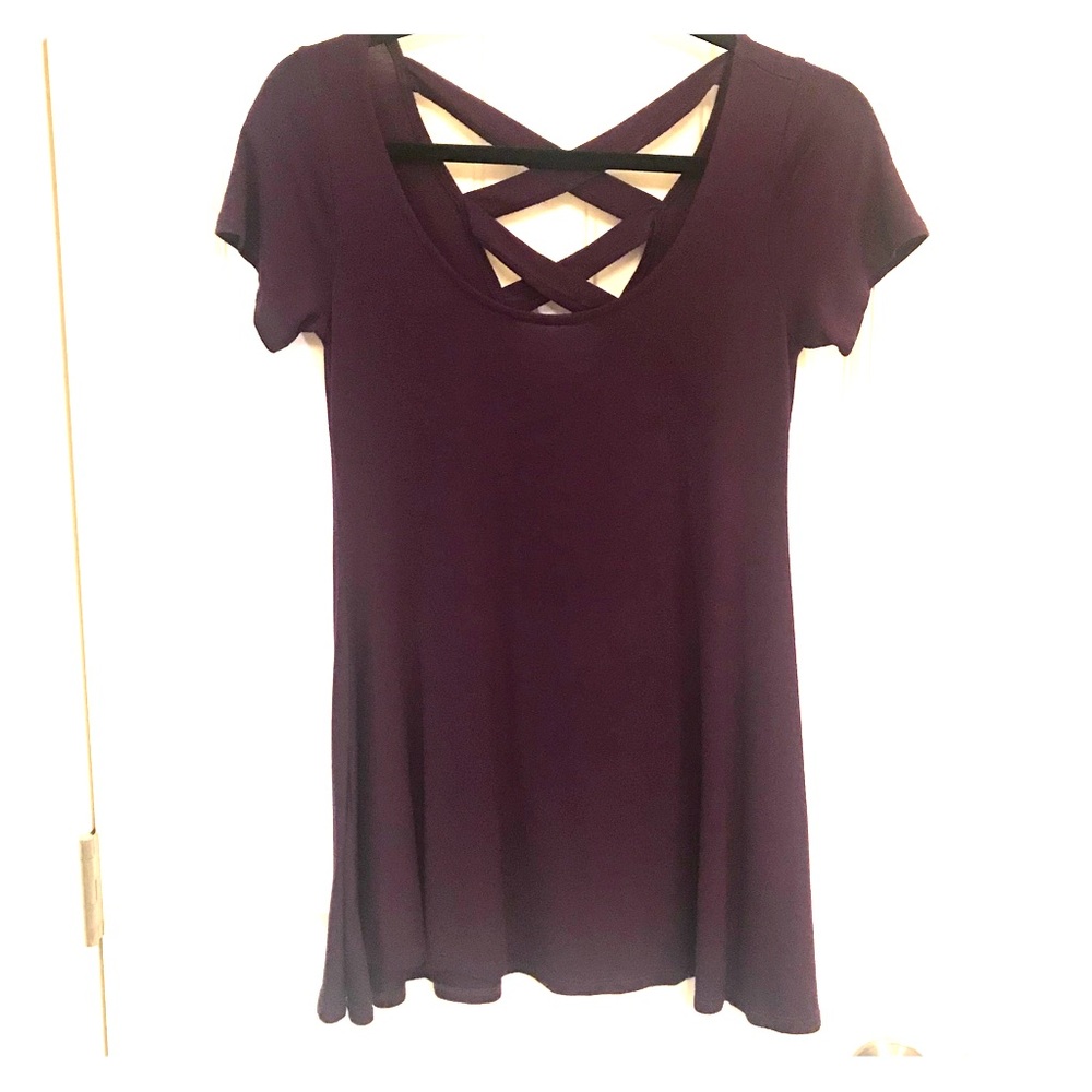 Purple Flowy Top with Back Detailing